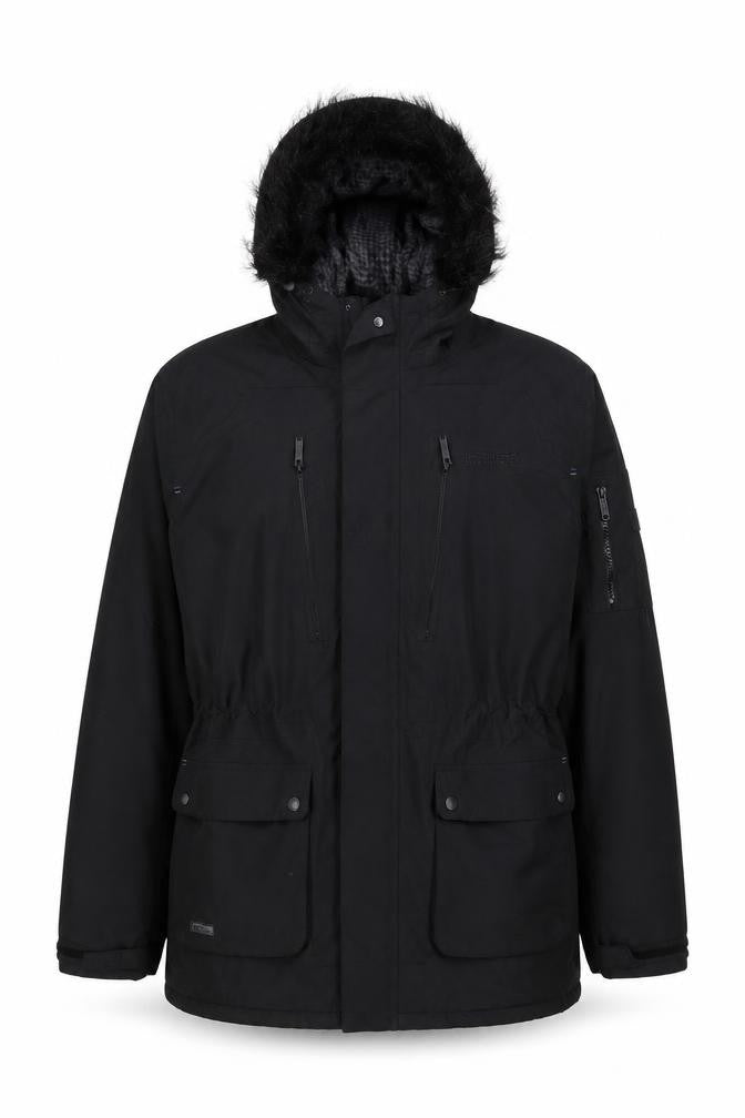 Regatta Men's Black L Parka Jacket Hooded Waterproof Insulated