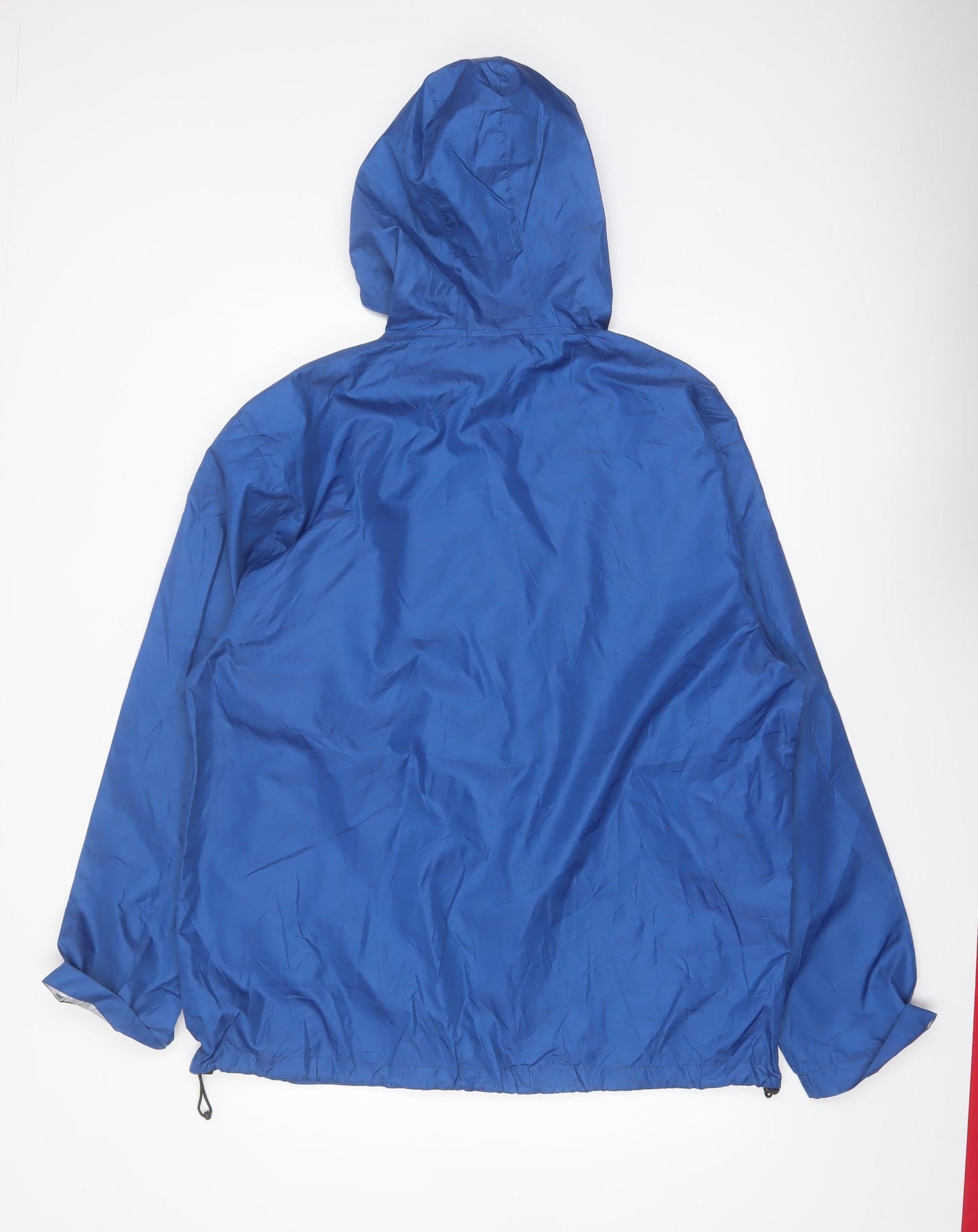 Clique Men's Blue Hooded Windbreaker Jacket L Lightweight Zip Up