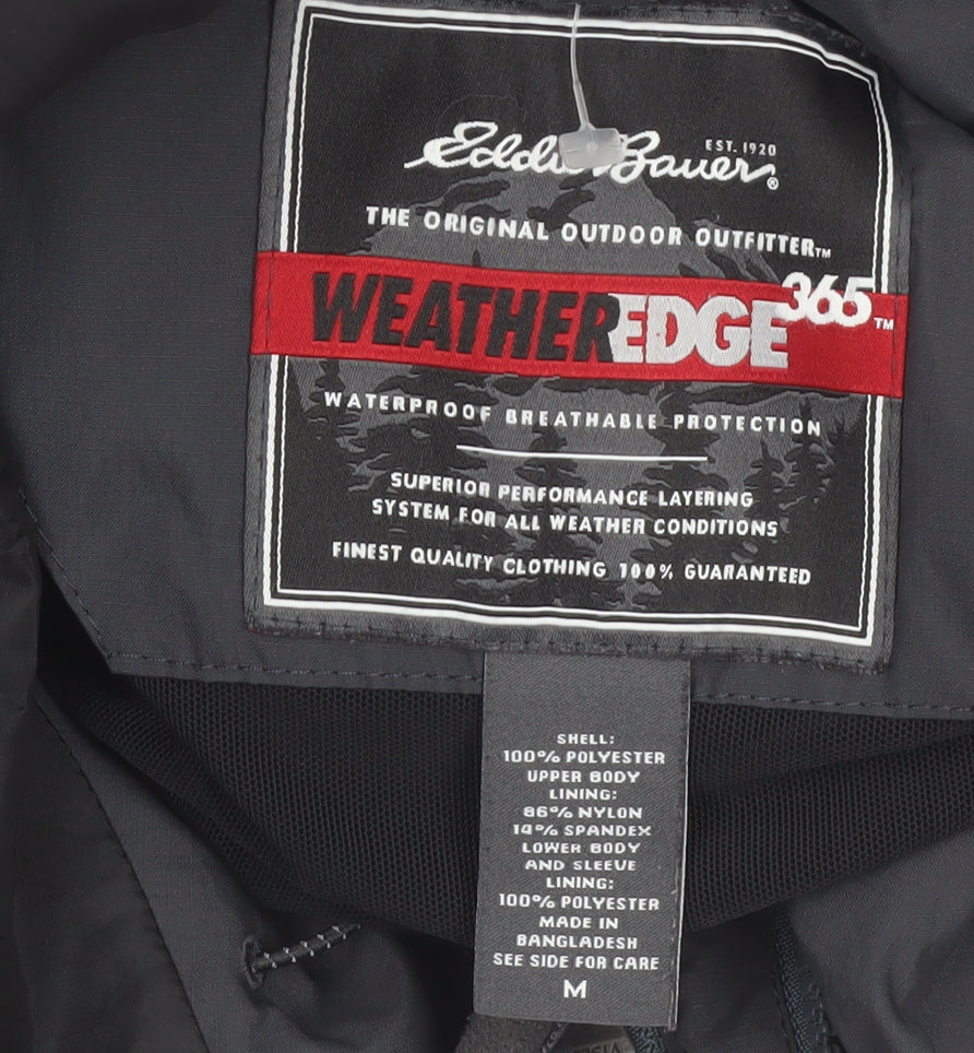 Eddie Bauer Men’s Blue Waterproof Parka Jacket Size M WeatherEdge 365