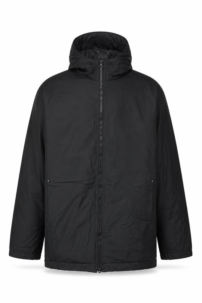 Misty Harbor Men's Black Hooded Waterproof Mid-Length Jacket Size M