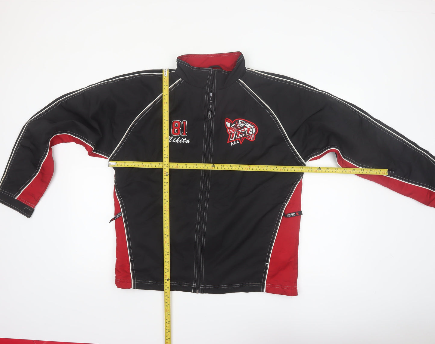 Canada Sportswear Men’s Black Red Softshell Hockey Jacket Size S
