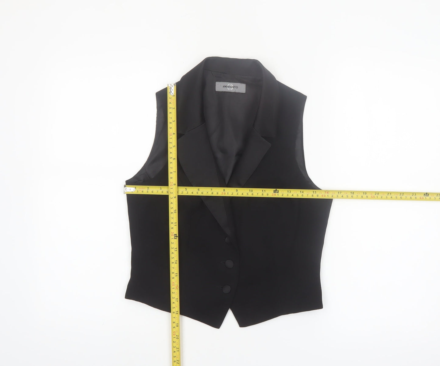 Amaranto Women Black Size 10 Classic Suit Waistcoat