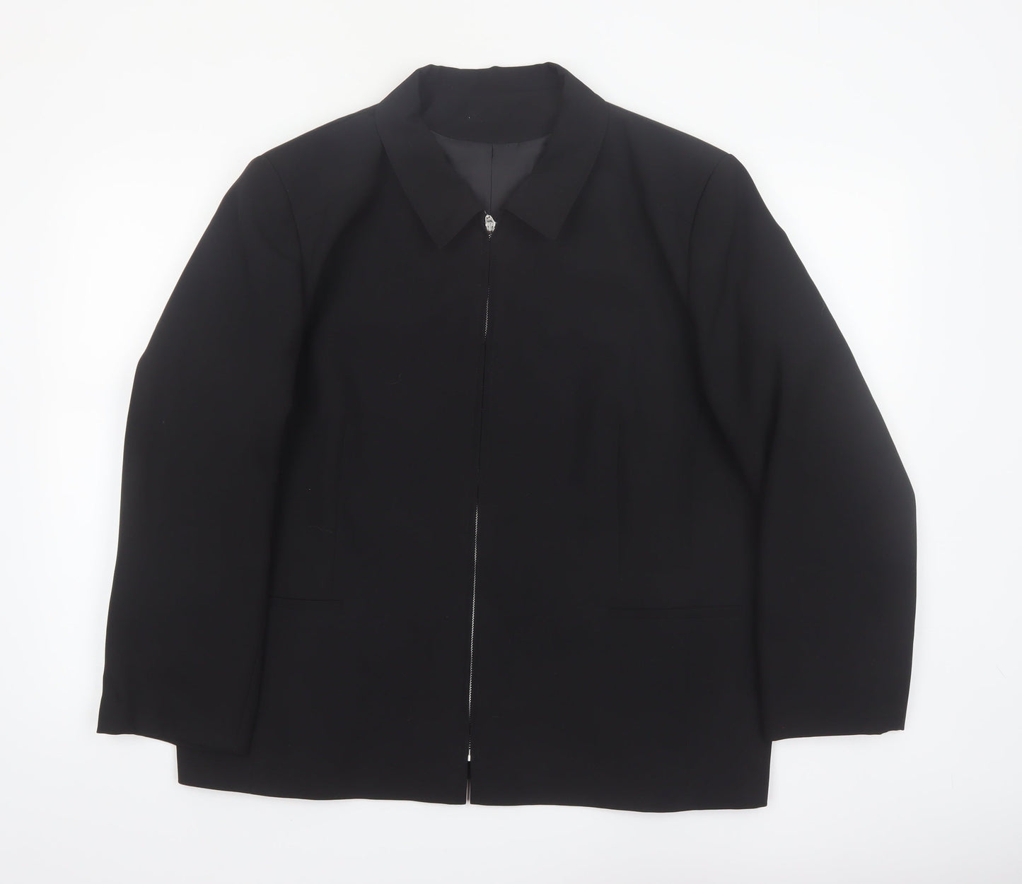 Bonmarché Women's Black Plus Size 22 Classic Lined Zip Jacket