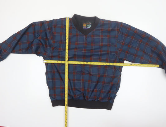 Forrester Men's Blue Plaid V-Neck Pullover Sweatshirt Size S