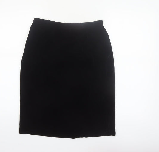Chaus Women's Black Velvet Pencil Skirt Size 10 High Waist