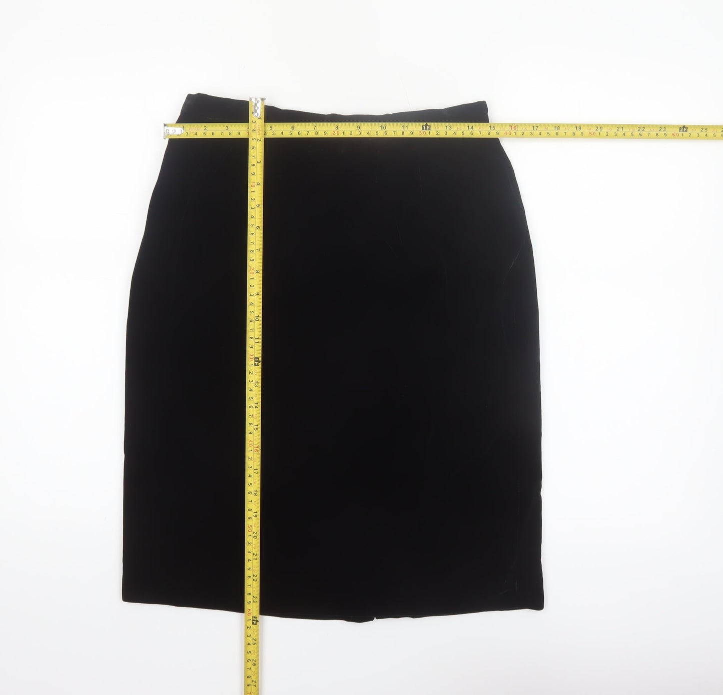 Chaus Women's Black Velvet Pencil Skirt Size 10 High Waist