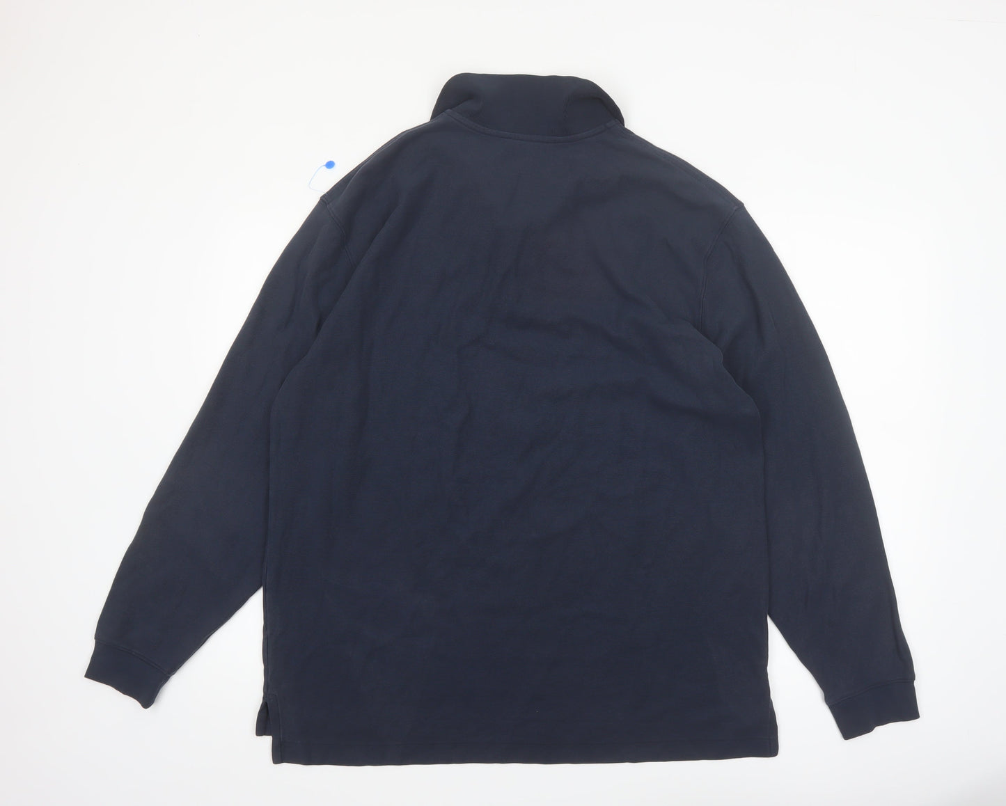 L.L.Bean Men's Blue Long Sleeve Cotton Polo Shirt Size L