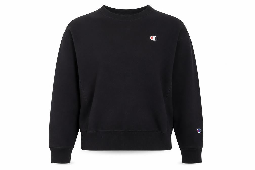 Champion Womens Black Medium Reverse Weave Pullover Sweatshirt