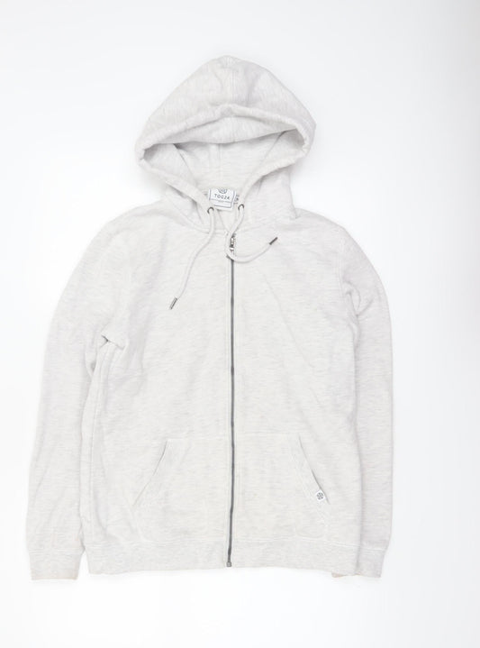 TOG24 Women's Light Grey Full Zip Hoodie Size 10 Cotton Blend