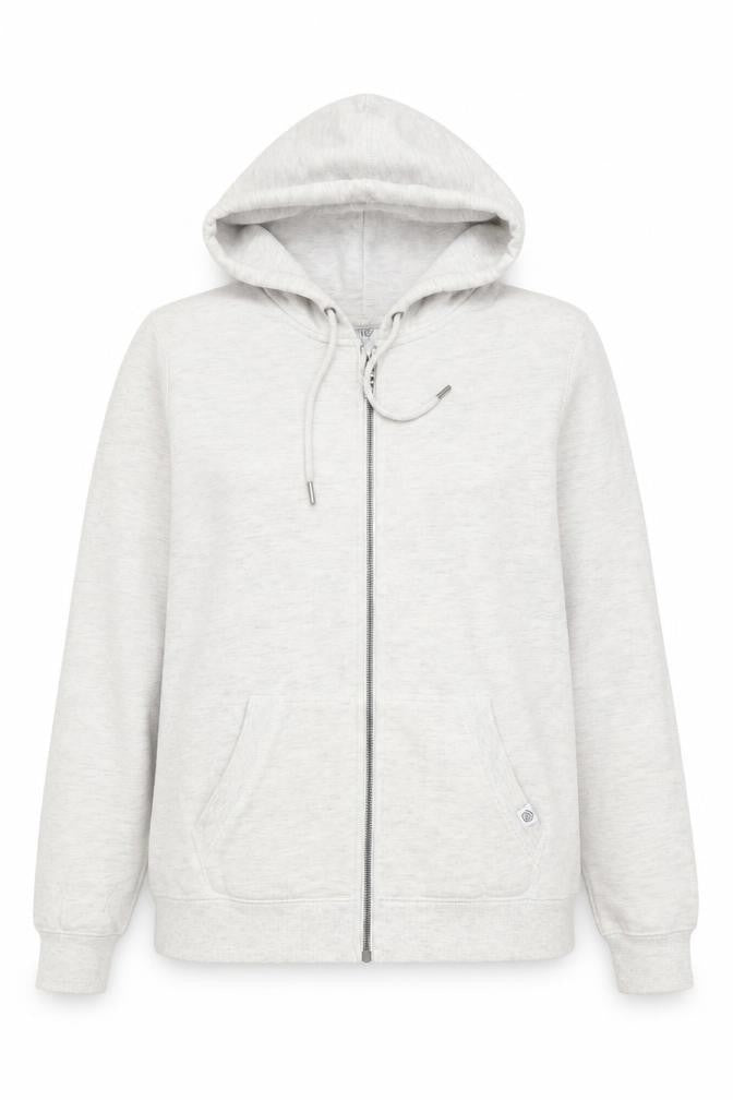 TOG24 Women's Light Grey Full Zip Hoodie Size 10 Cotton Blend