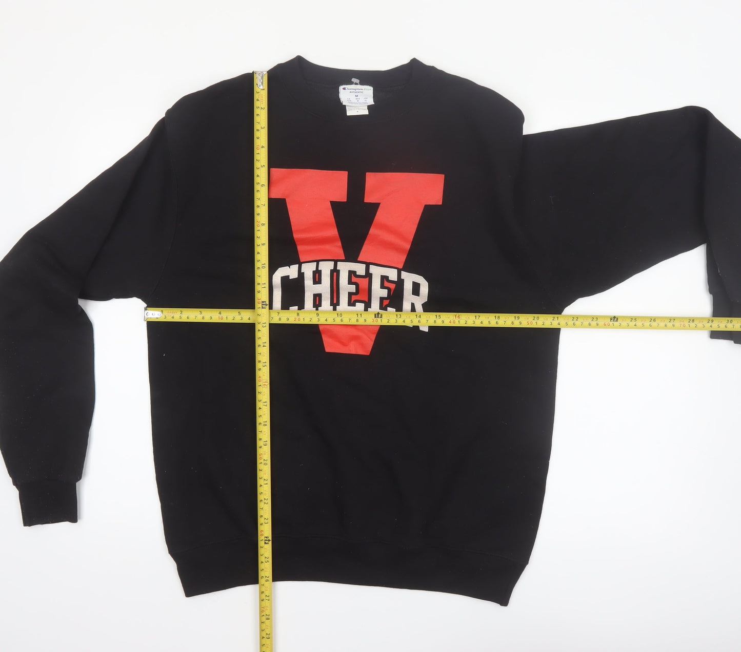 Champion Eco Mens Black M Pullover Sweatshirt Crew Neck Graphic Print