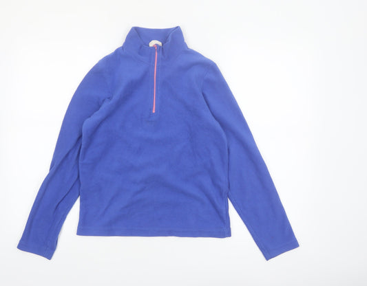Mountain Warehouse Girls Blue Fleece 1/4 Zip Pullover Sweatshirt 11-12 Years