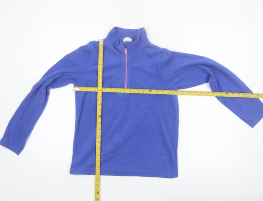 Mountain Warehouse Girls Blue Fleece 1/4 Zip Pullover Sweatshirt 11-12 Years