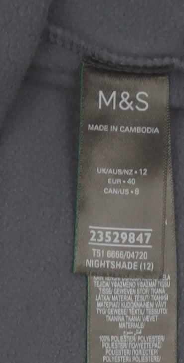 Marks and Spencer Womens Blue Fleece Full Zip Jacket Size 12