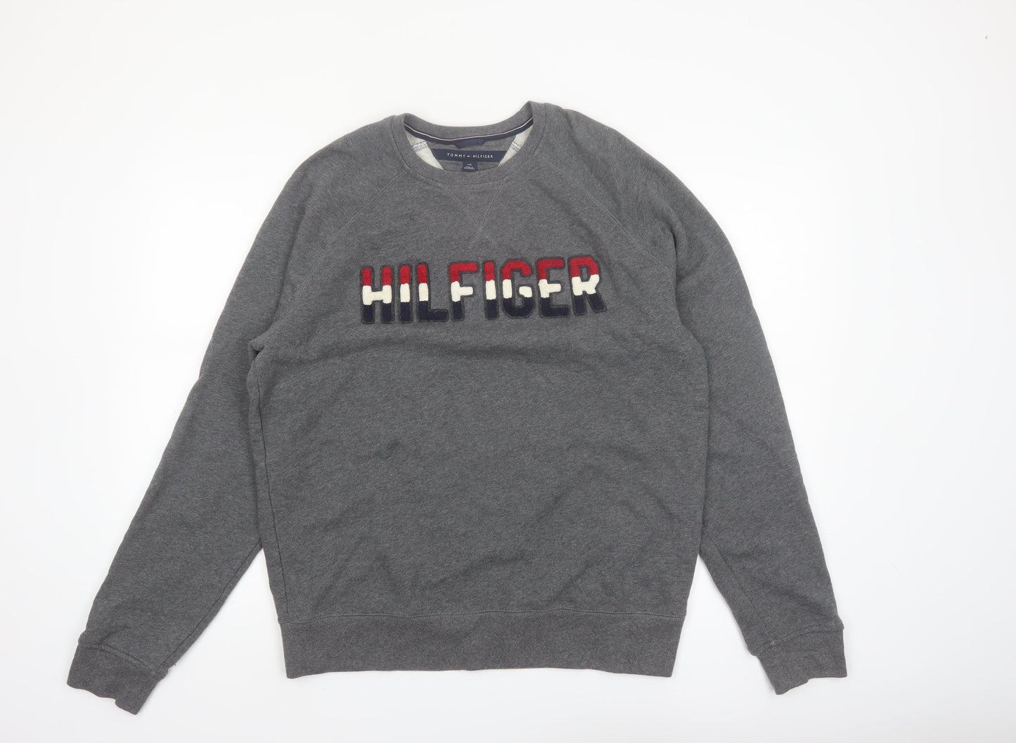 Tommy Hilfiger Men's Grey Embroidered Logo Sweatshirt L