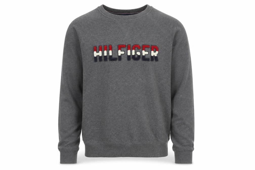Tommy Hilfiger Men's Grey Embroidered Logo Sweatshirt L