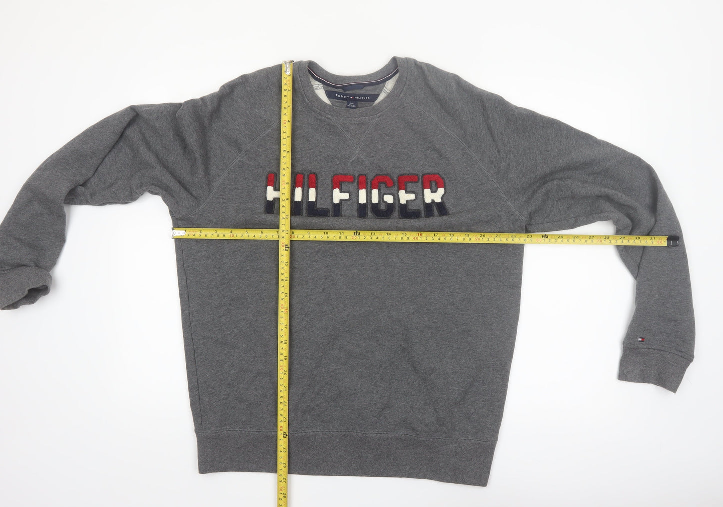 Tommy Hilfiger Men's Grey Embroidered Logo Sweatshirt L