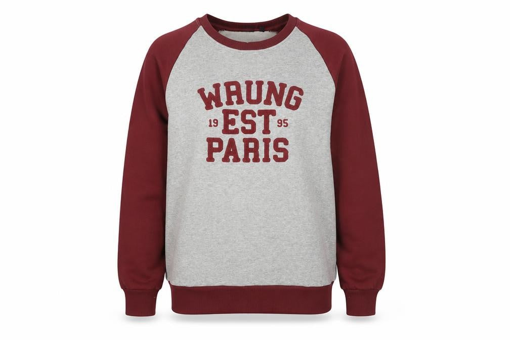 WRUNG Men's Grey Burgundy 2XL Pullover Sweatshirt Crew Neck