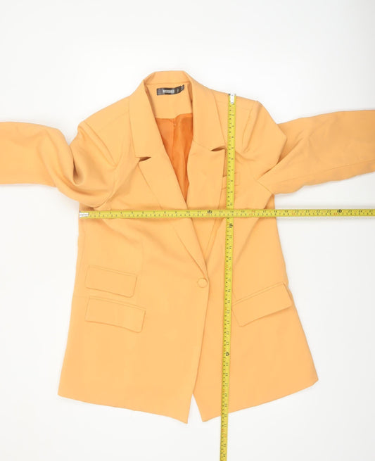 Missguided Women Yellow Long Sleeve One Button Blazer UK 12