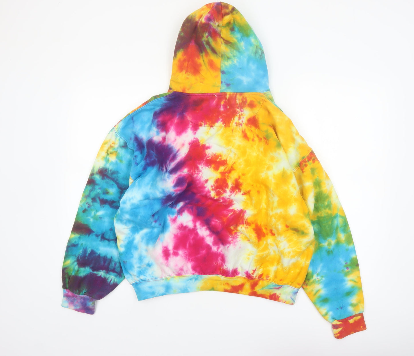 Exist Womens Multicoloured Tie Dye Pullover Hoodie L Cotton Blend