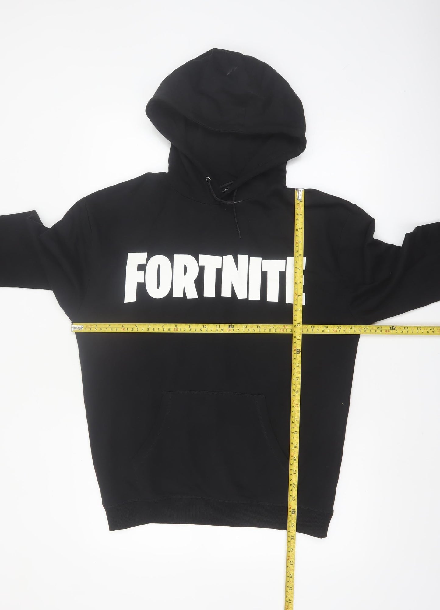 Fortnite Men's Black Pullover Hoodie Sweatshirt Medium Cotton Blend