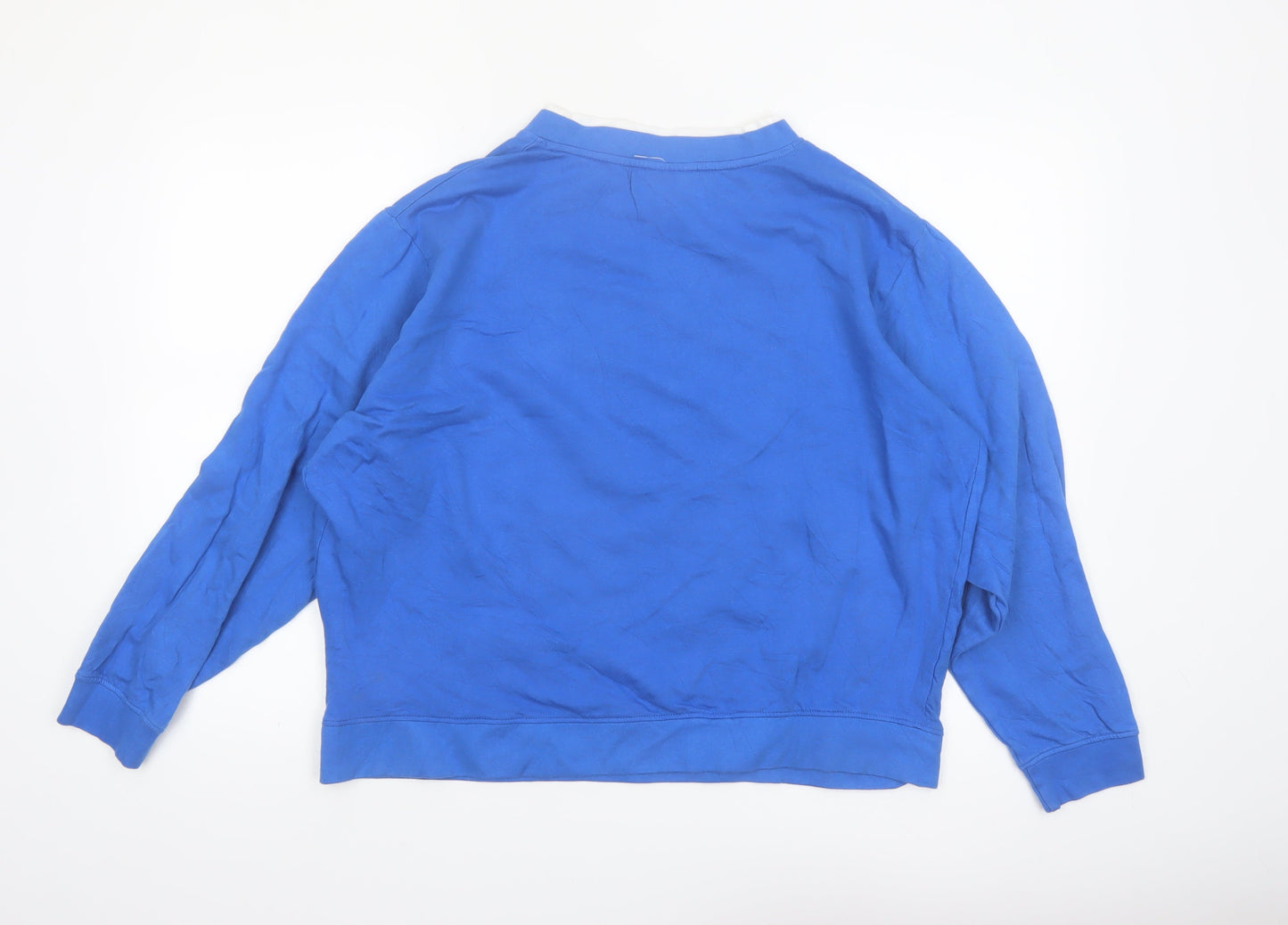 Gold Coast Women Blue Embroidered Butterfly Cotton Sweatshirt XL