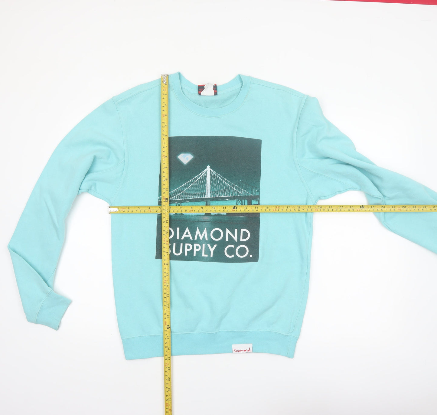 Diamond Supply Co. Mens Blue Pullover Sweatshirt Size S Graphic Print
