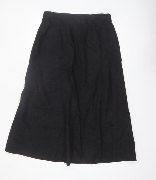 Rowland's Women's Black Wool Blend A-Line Midi Skirt Size 14