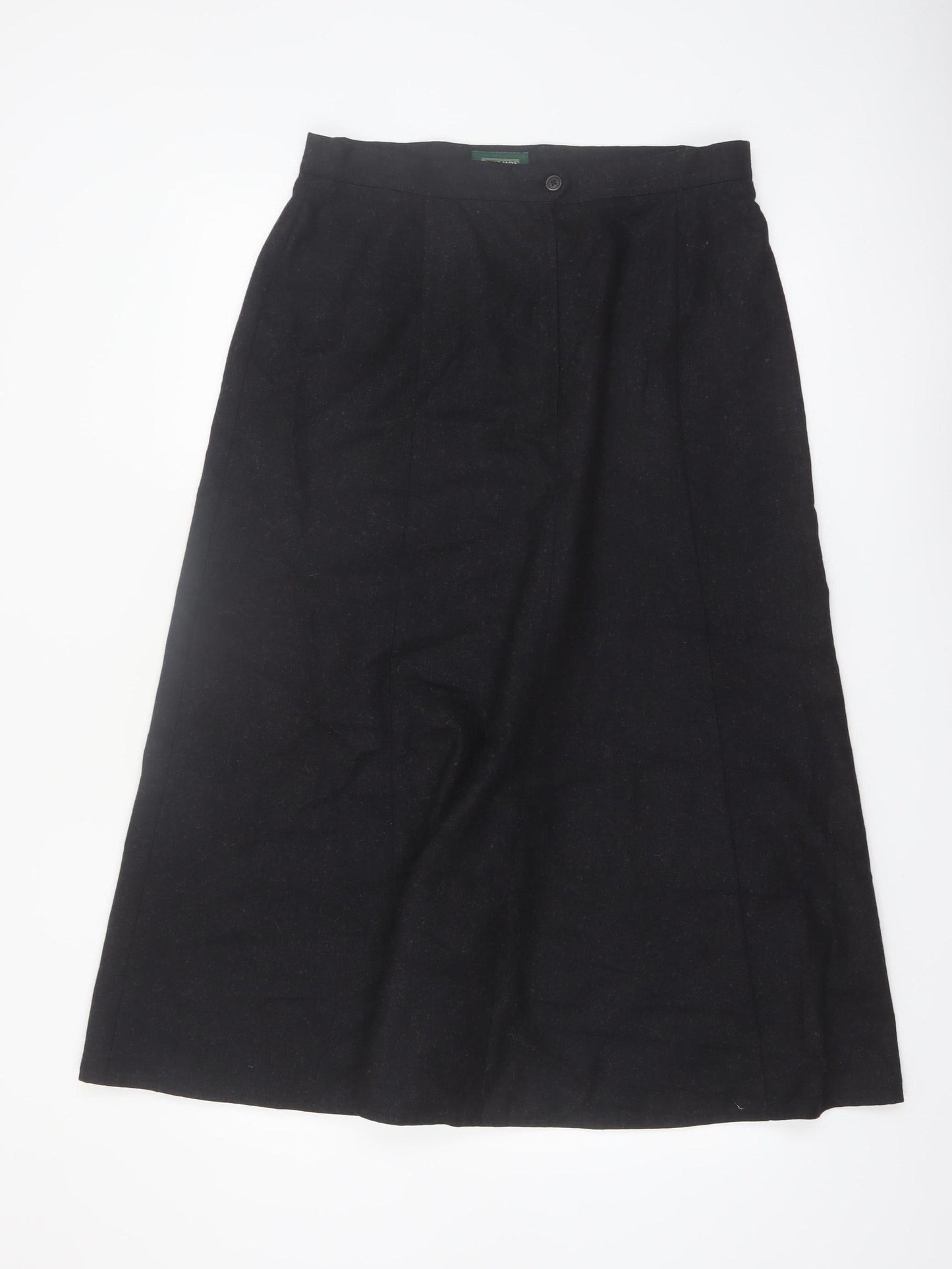 Rowland's Women's Black Wool Blend A-Line Midi Skirt Size 14