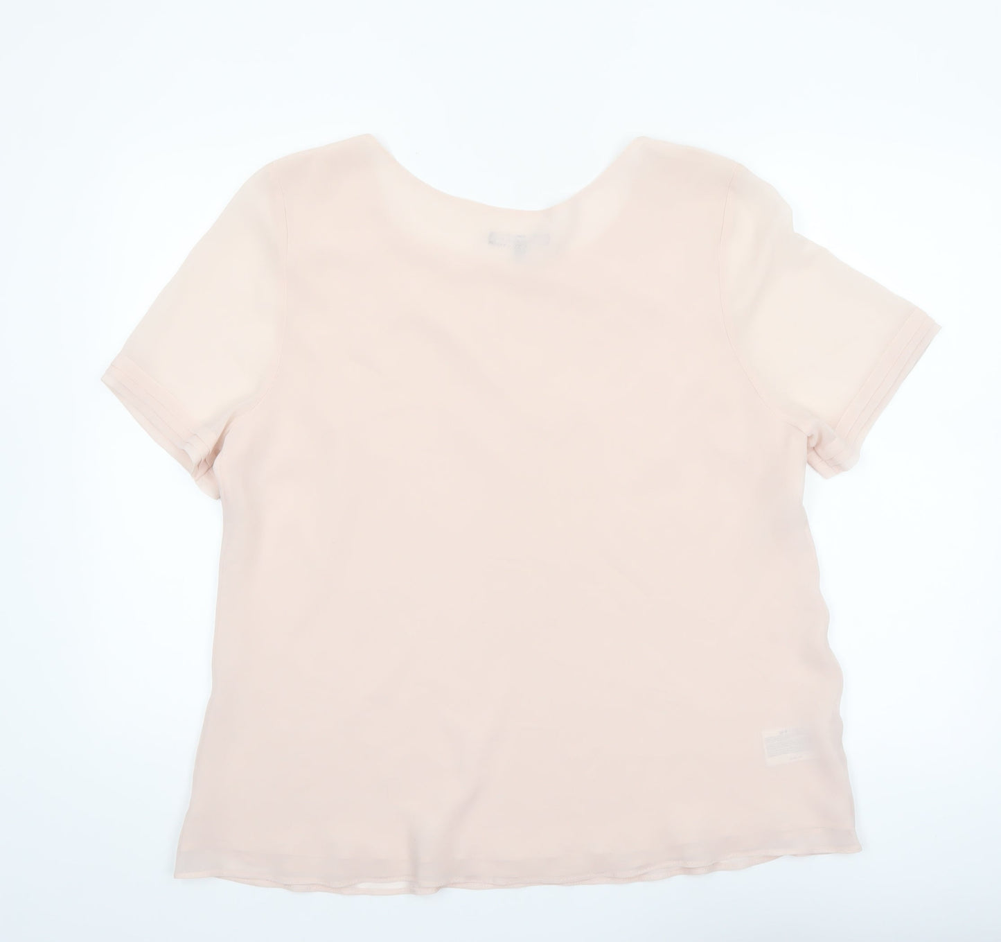 Laura Ashley Women’s Beige Short Sleeve Chiffon Blouse UK 18