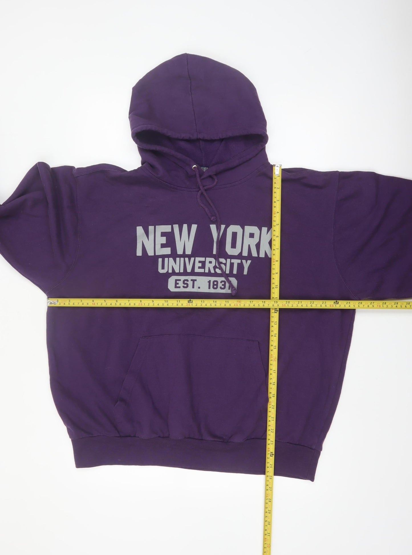 MV Sport Men's Purple Hoodie XL Pullover NY University Graphic Print