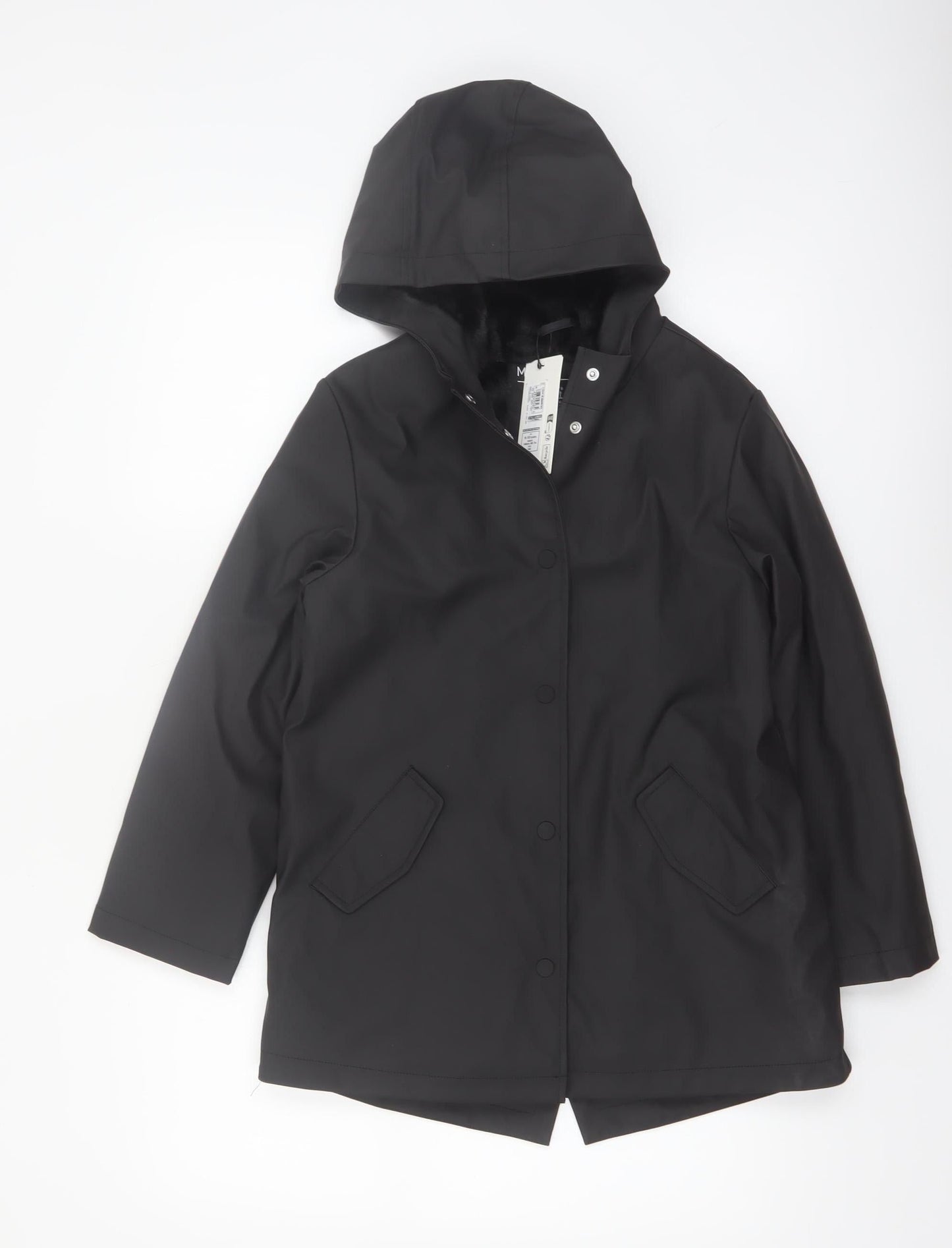 Marks and Spencer Girls Black 9-10 Years Waterproof Hooded Rain Coat