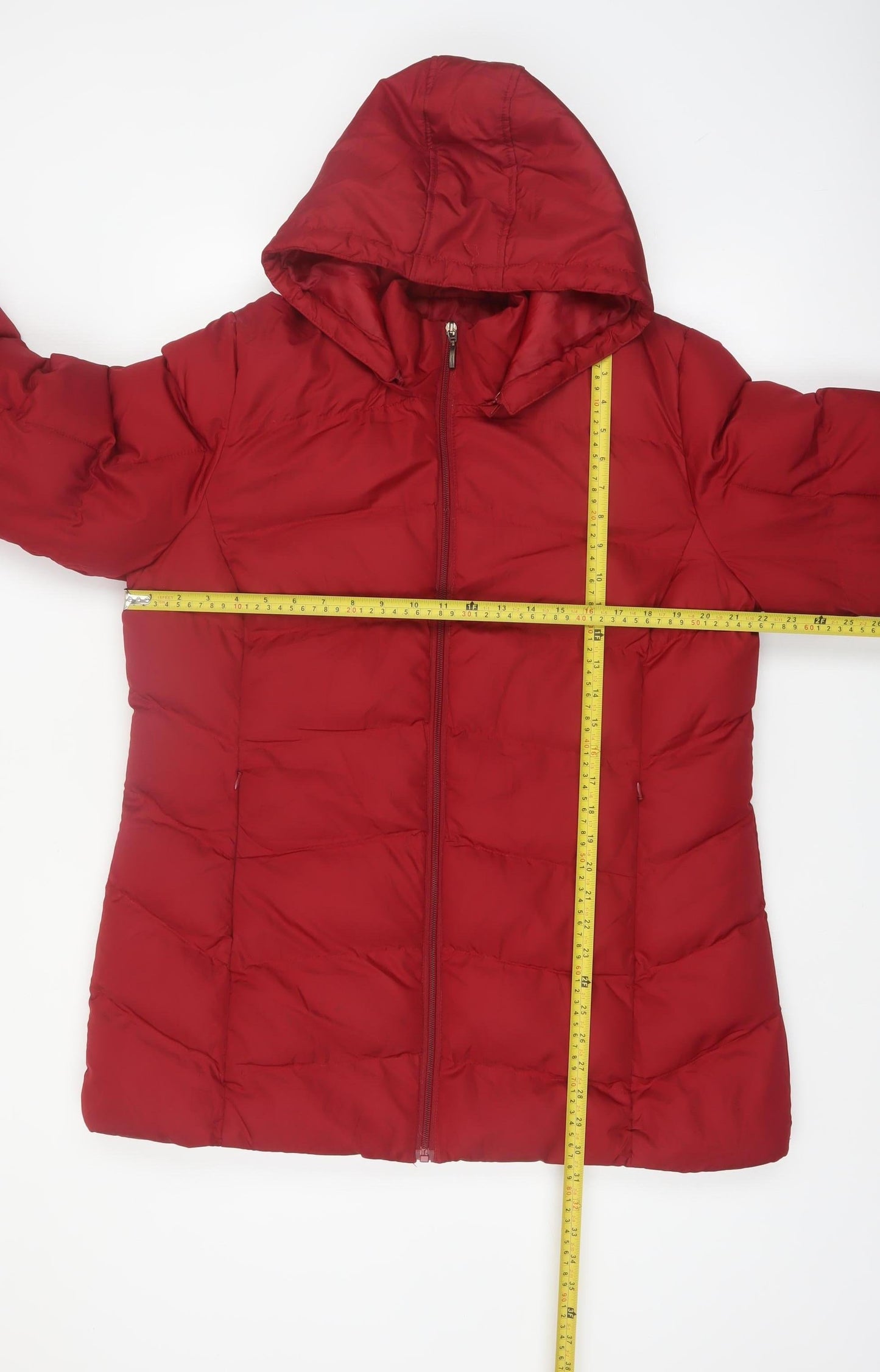 Bx Outerwear Women's Red Puffer Jacket L Hooded Quilted Coat