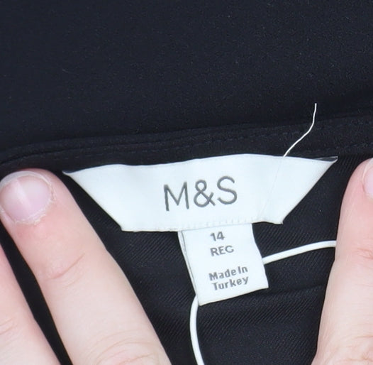 Marks and Spencer Women’s Black Sleeveless Pleated Blouse Size 14