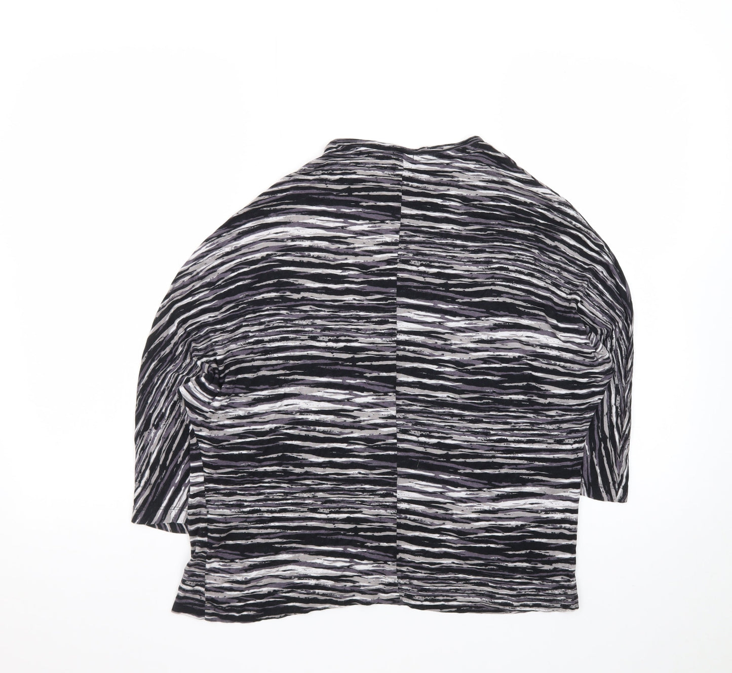 Kin by John Lewis Women's Black Striped Relaxed 3/4 Sleeve Jersey Blouse S