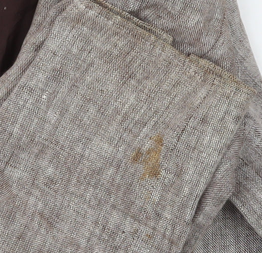 CC Petite Women's Beige Linen Blazer Jacket Size 18