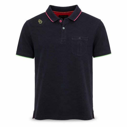Luke Men's Black Logo Polo Shirt Size Large Short Sleeve Cotton