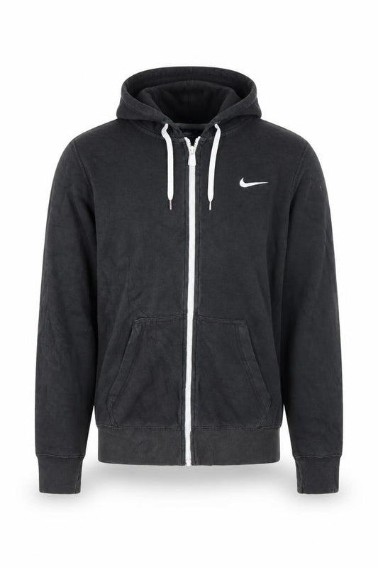 Nike Mens Black Full Zip Hoodie L Sportswear Cotton Blend