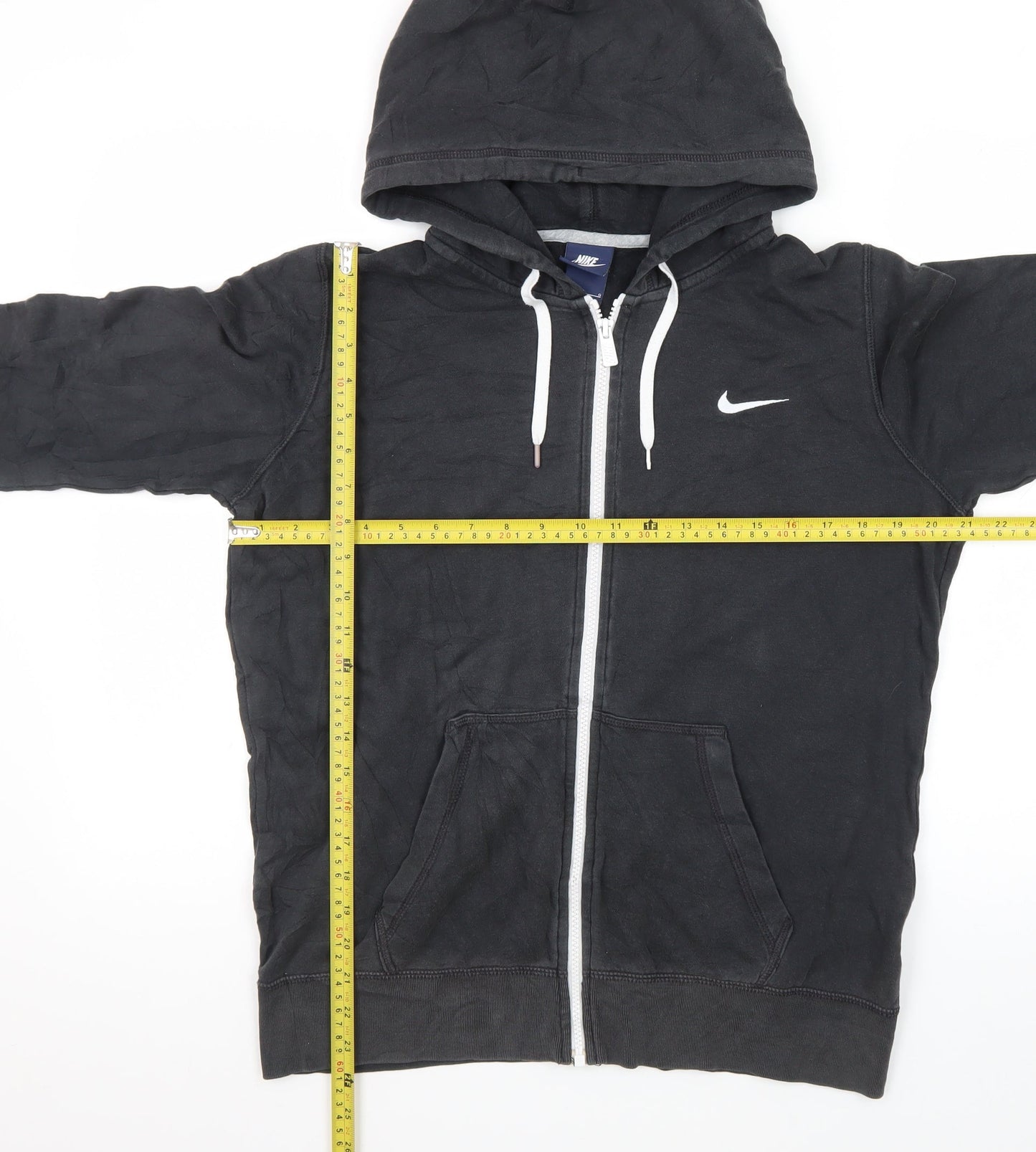 Nike Mens Black Full Zip Hoodie L Sportswear Cotton Blend