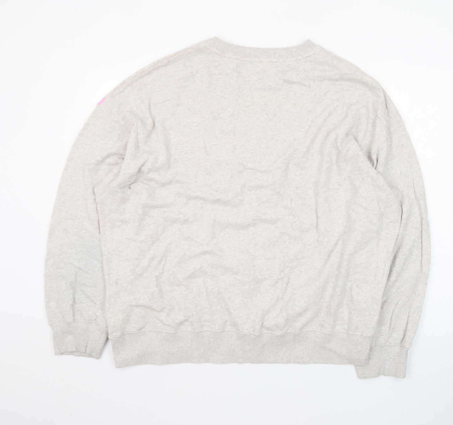 Hush Women Beige Multicoloured Stripe Pullover Sweatshirt L