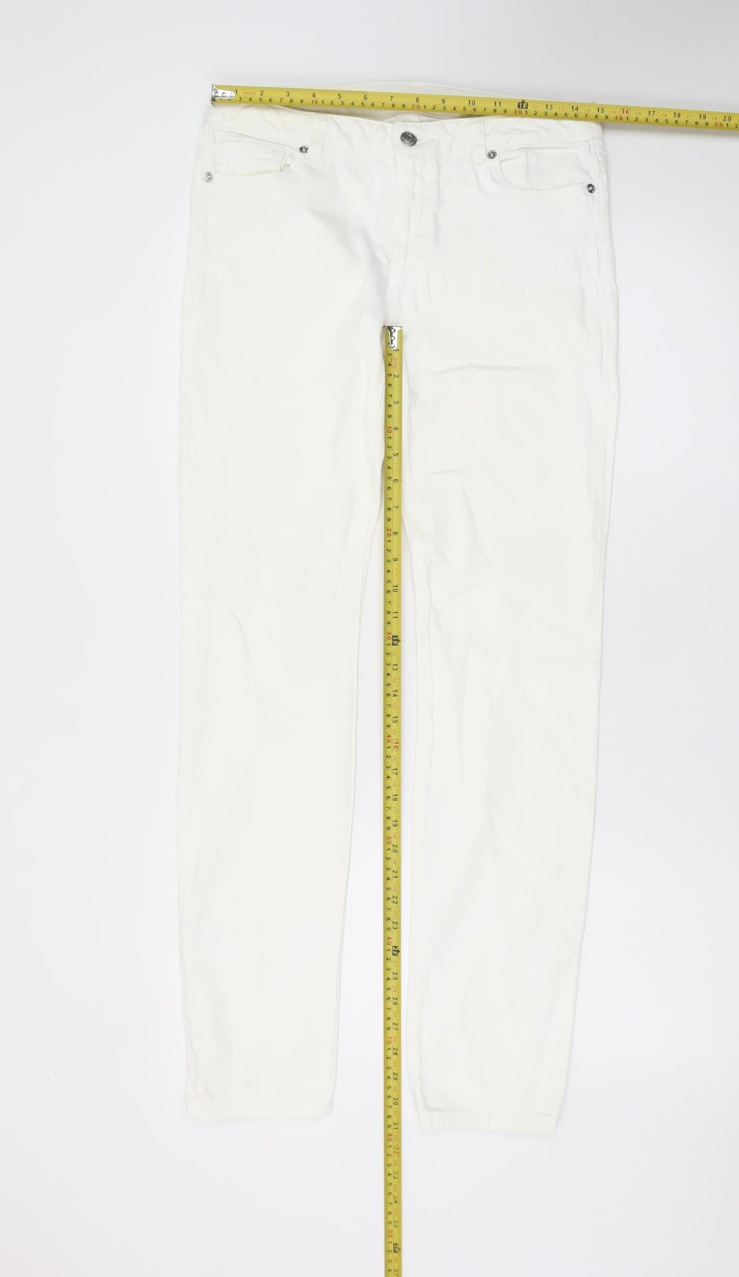 Michael Kors Women's White Skinny Jeans Size 10 Slim Fit Denim