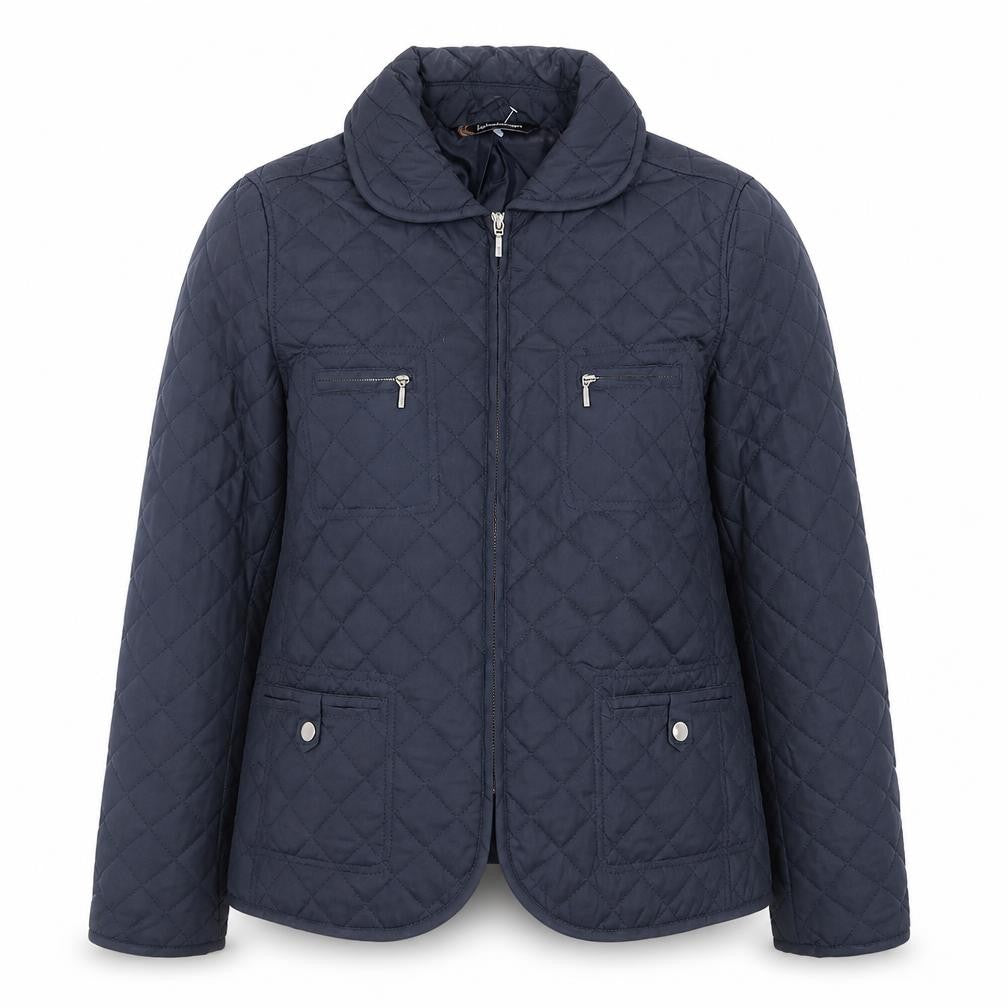 Kaleidoscope Women's Blue Quilted Mid-Length Jacket UK 14