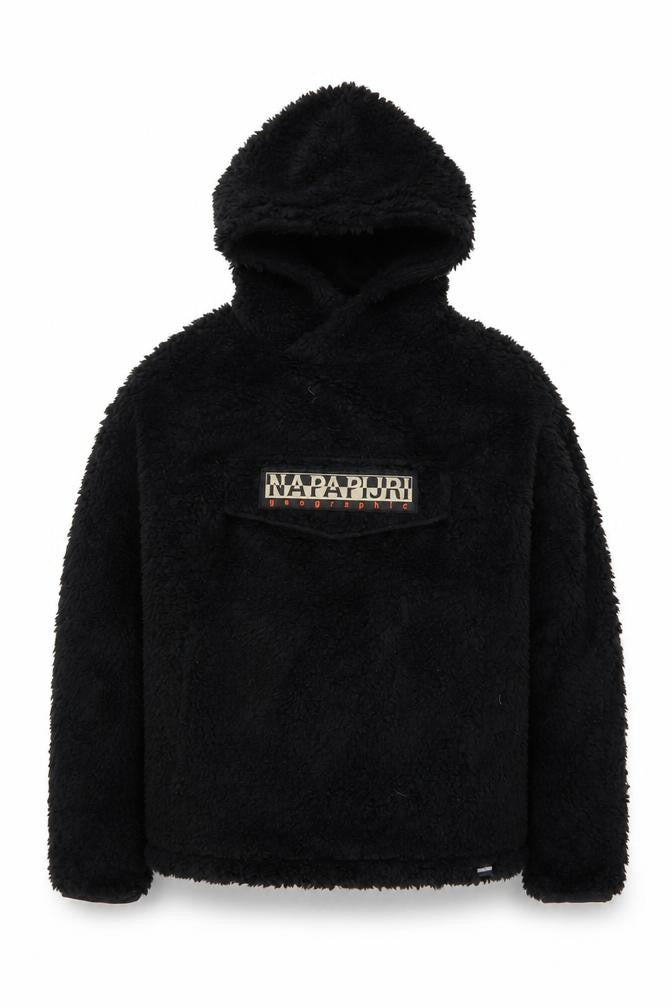 Napapijri Men's Black Fleece Pullover Hoodie Small
