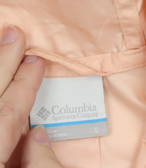 Columbia Women's Pink and Navy Lightweight Hooded Windbreaker Jacket Size S