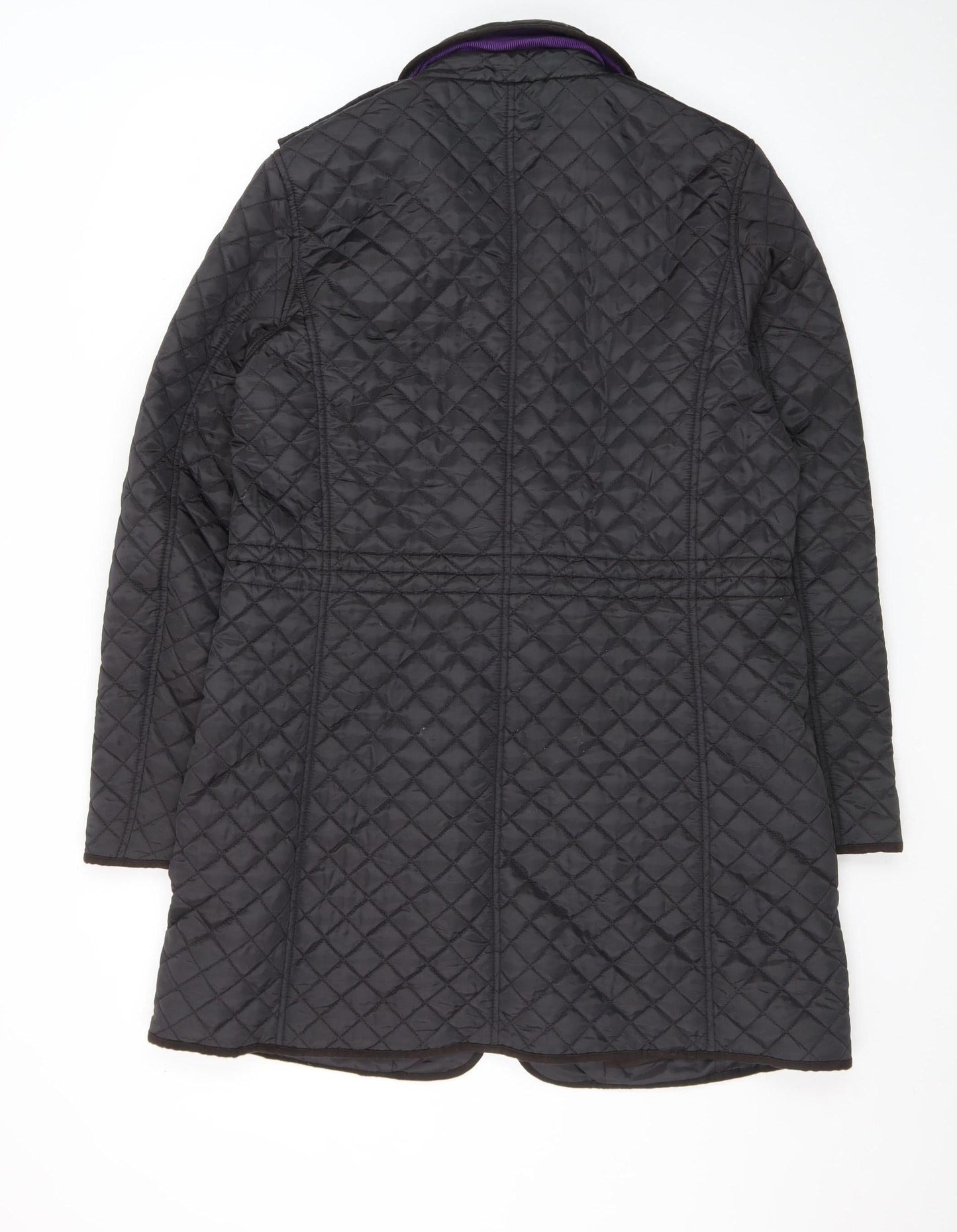 Hobbs Women’s Black Quilted Mid-Length Coat Size 14