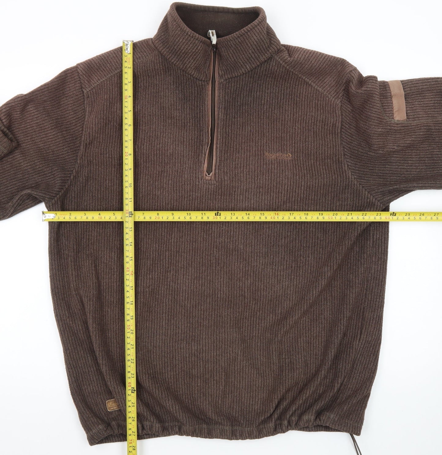 Regatta Men Brown Fleece 1/4 Zip Pullover Sweatshirt L Outdoor Hiking