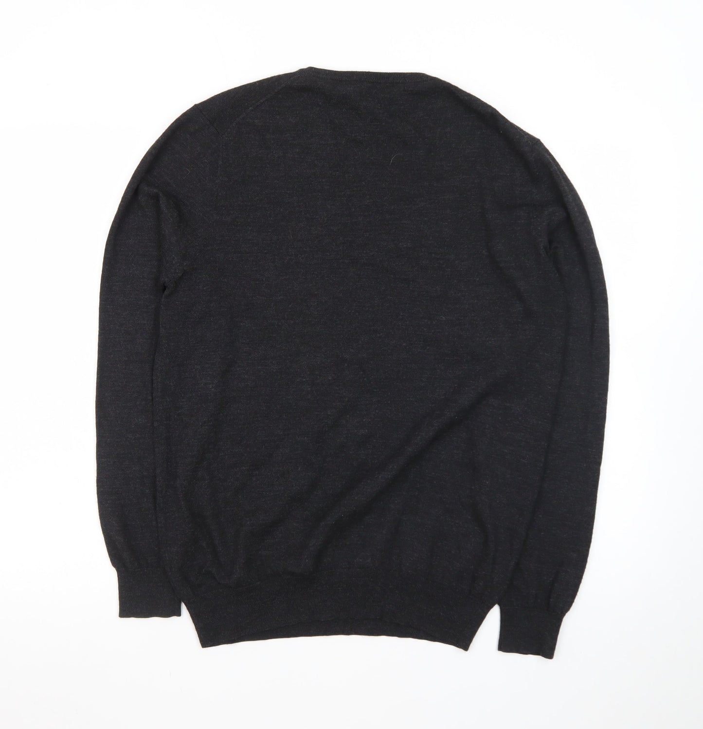Simon Carter Men’s Black Wool Acrylic V-Neck Jumper Size L