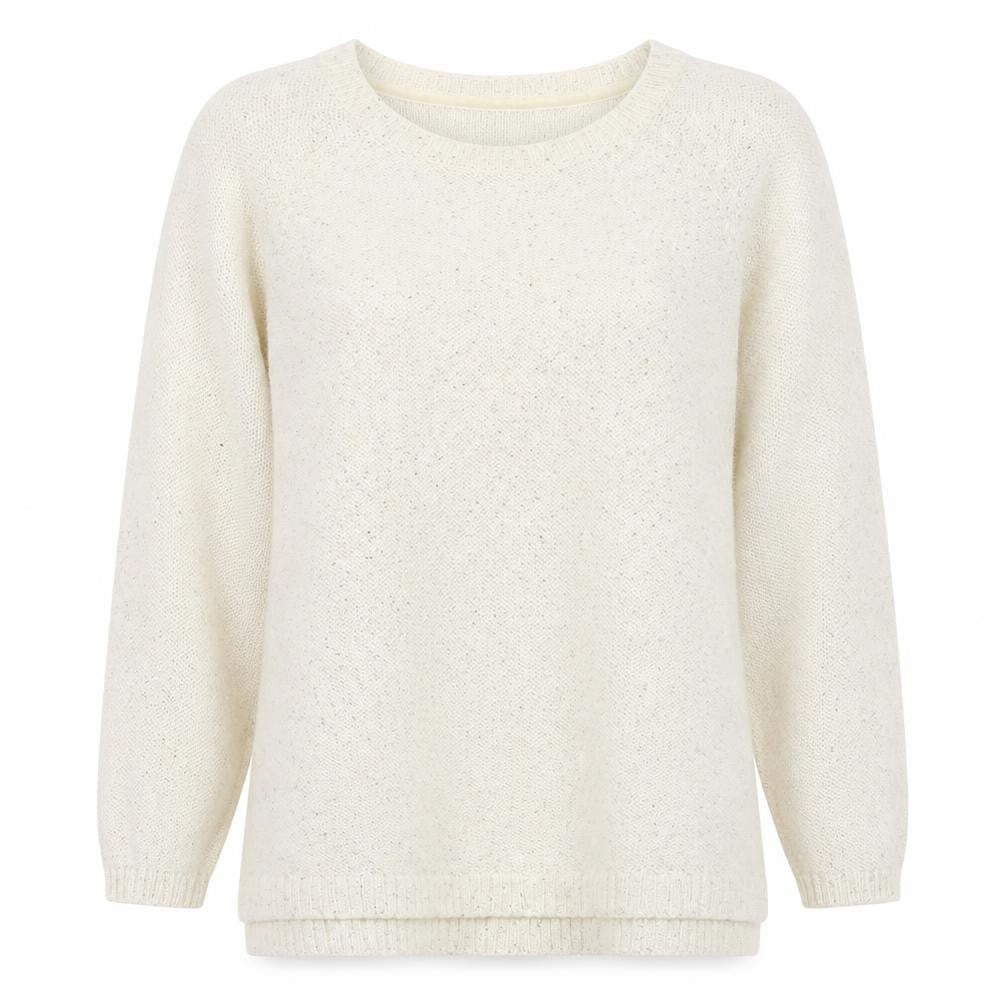 Laura Ashley Women’s Ivory Sequin Knit Jumper UK 14