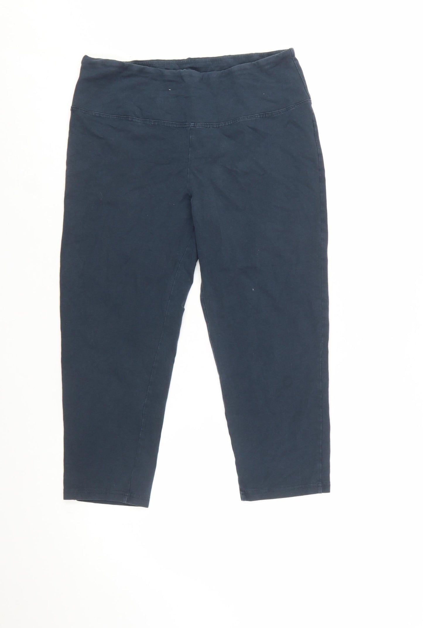 Alice Collins Women Blue Cotton Stretch Capri Leggings Size 14