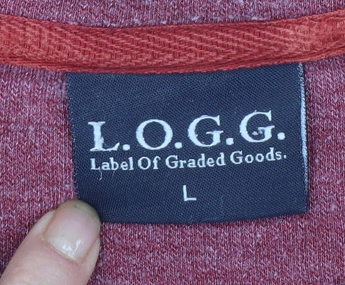 L.O.G.G. Men’s Red V-Neck Pullover Sweatshirt Size L